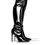 thigh-high black boots image